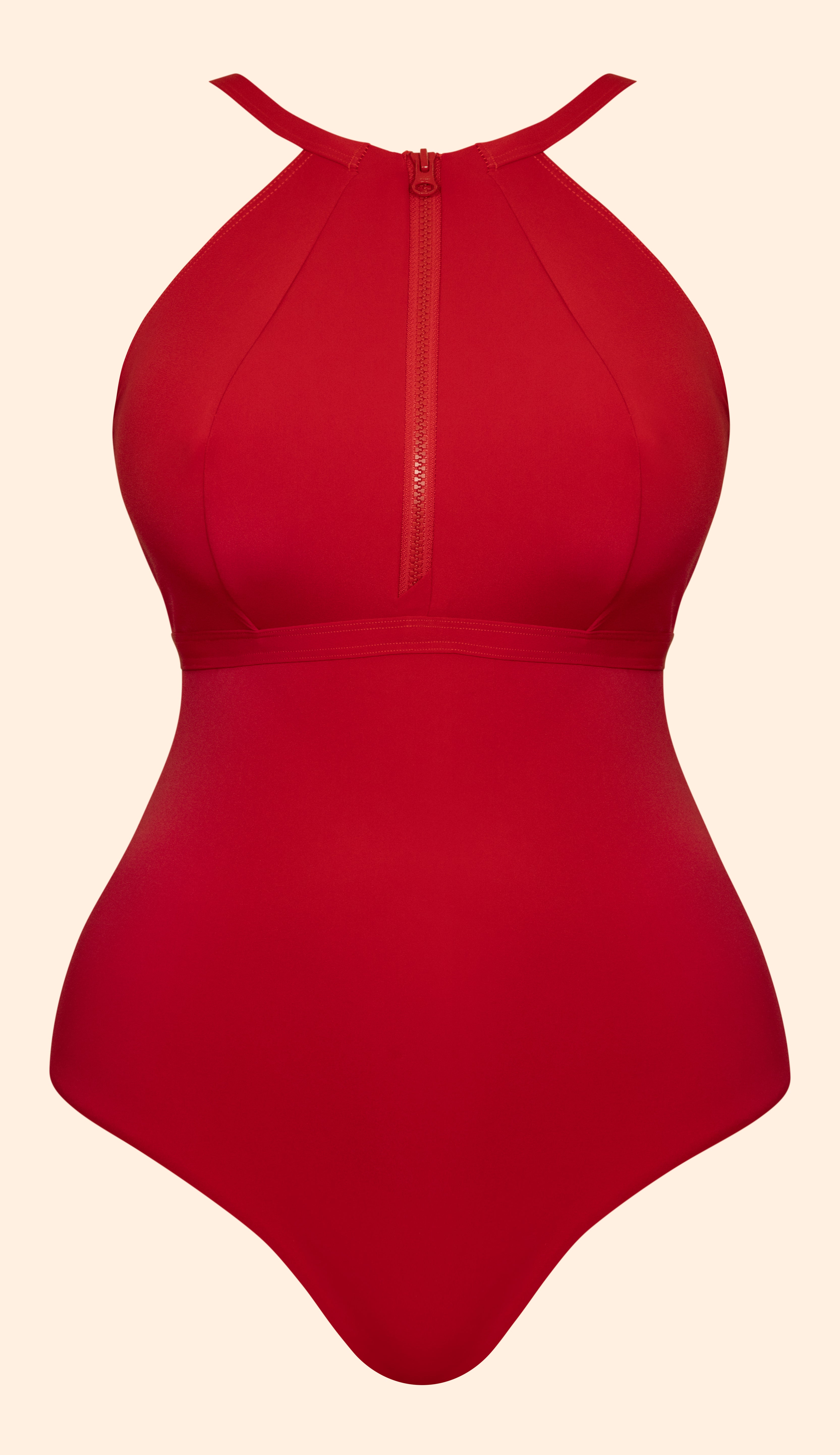 Zip Tide Non-Wired Multiway Swimsuit Red