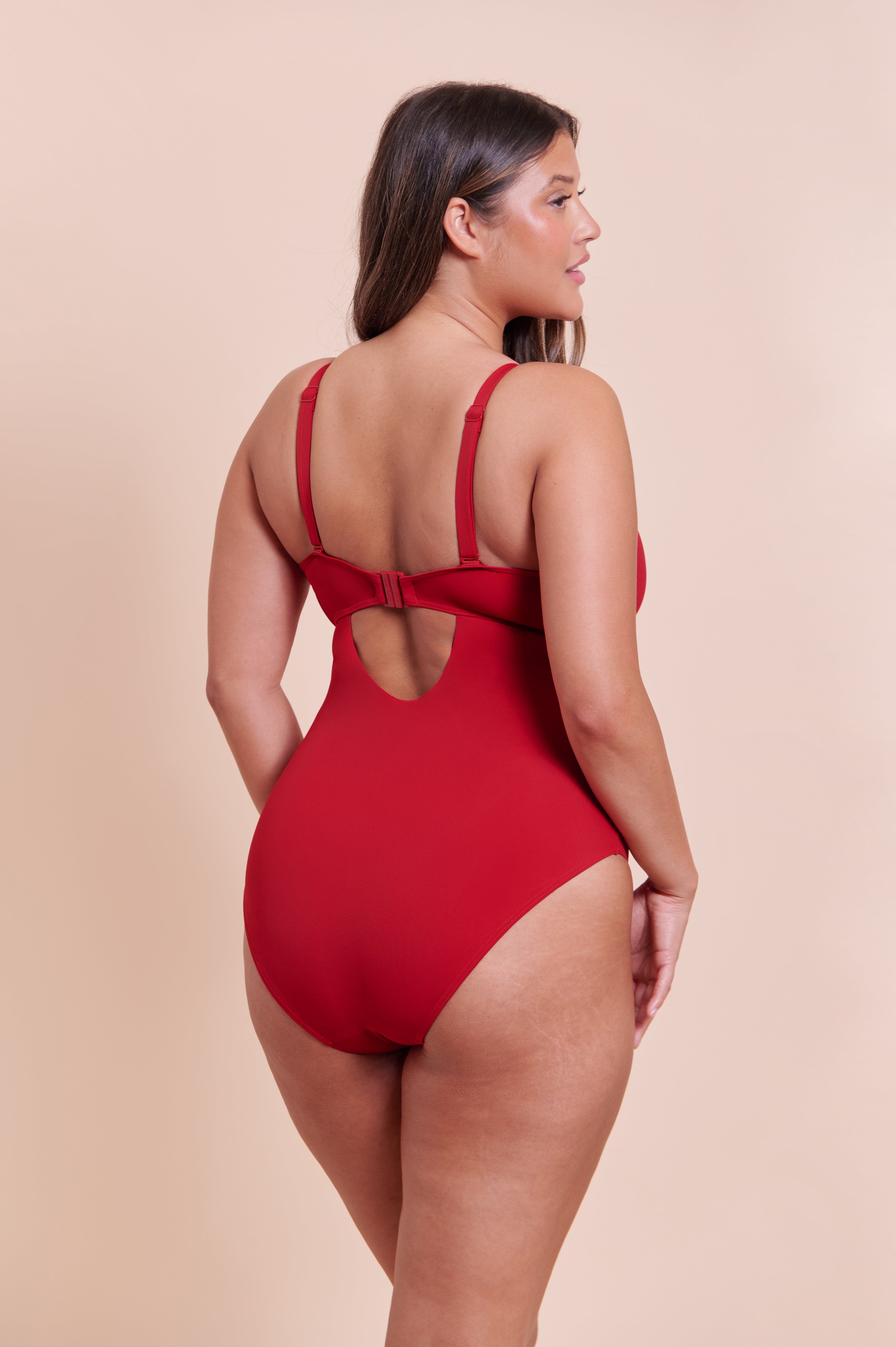 Zip Tide Non-Wired Multiway Swimsuit Red